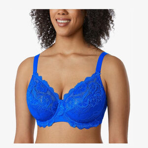 Delimira Full Coverage Lace Underwire Unlined Bra Women’s Size 34I Sky Blue NWT